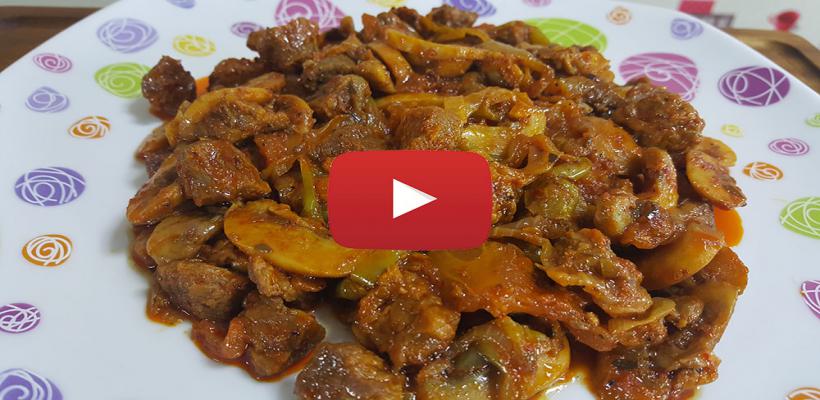 8 Kişilik Etli Mantar Sote Tarifi ve Malzemeleri