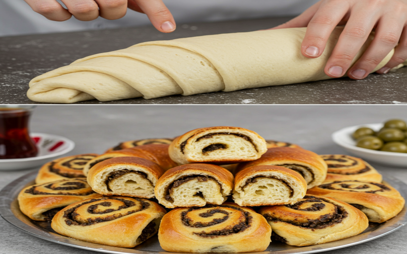 Zeytin Ezmeli Rulo Poğaça Tarifi ve Malzemeleri